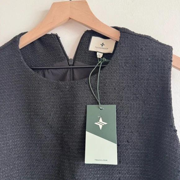 Tuckernuck | Black Tweed Sleeveless Jackie Shift Dress New w/ Tags ~ XL - Picture 12 of 15